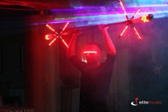 Pokaz lightshow dla firmy w hotelu Willa Port w Ostródzie