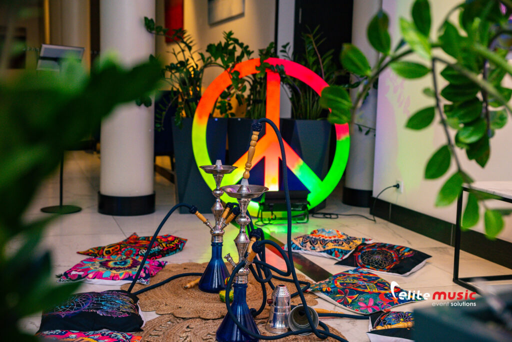 wieczór flower power - stanowisko z shishami